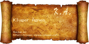 Kluger Ágnes névjegykártya